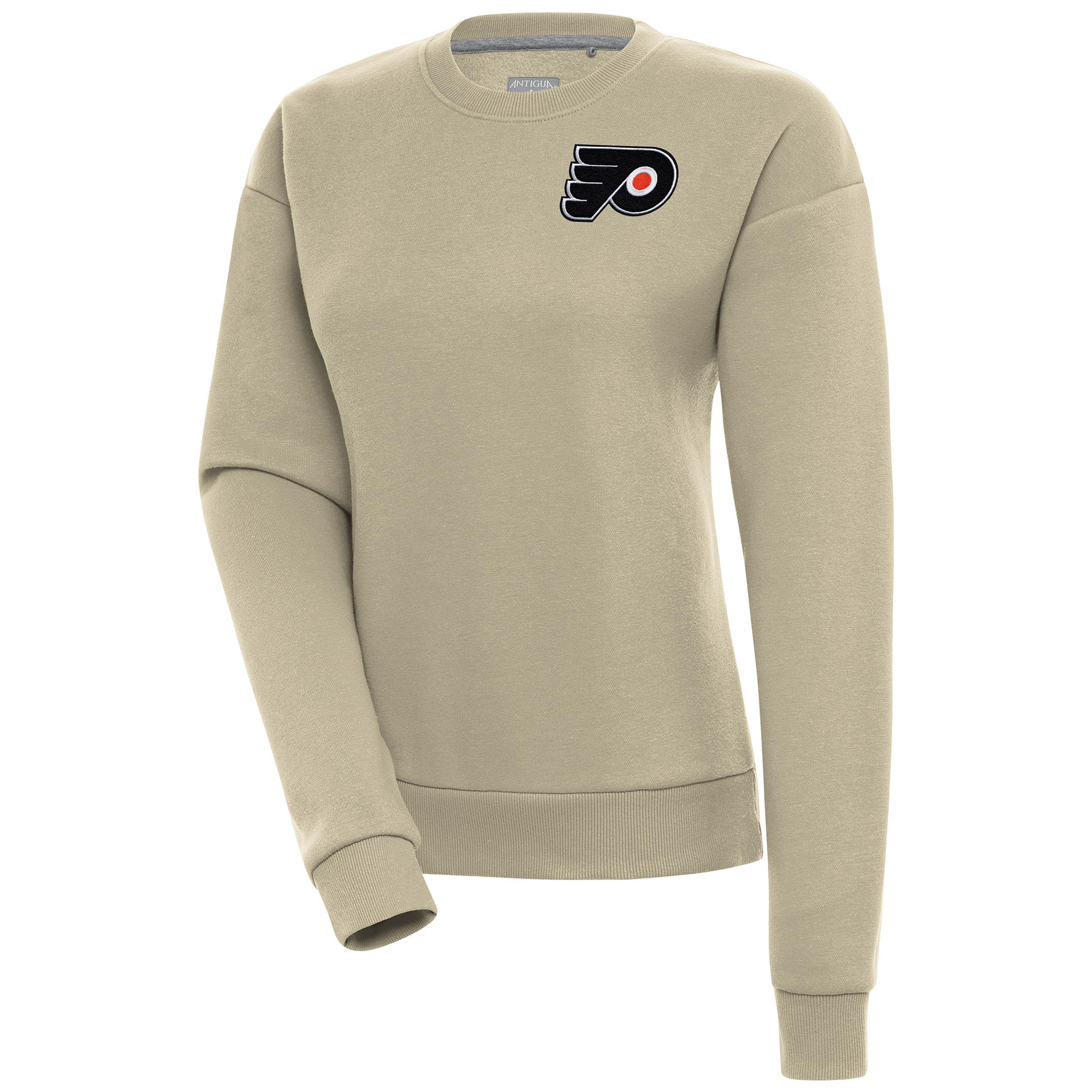 Women's Antigua Khaki Philadelphia Flyers Victory Pullover Sweatshirt